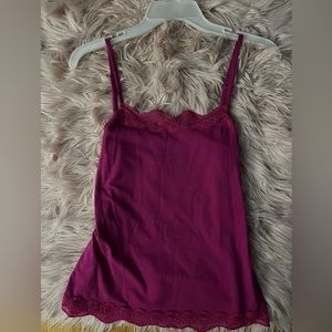 Y2K vintage 2000s lace pink purple cami size medium